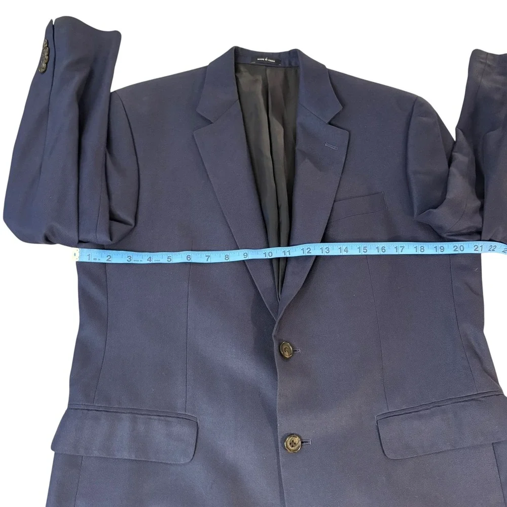 Ralph Lauren Dillard's Mens Navy Blue Bamboo‎ Blazer Jacket 40R